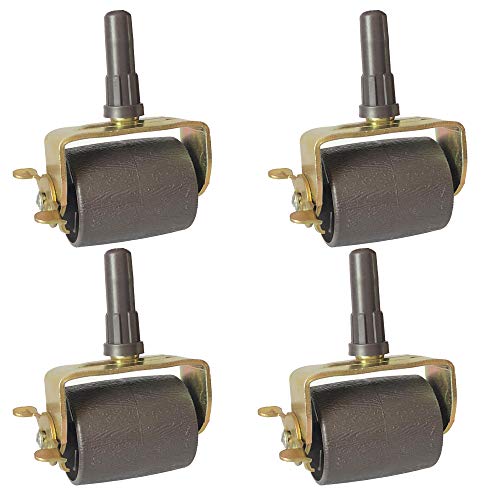 Heavy-Duty Bed Frame Casters with Socket Inserts - Set of 4 Locking Wheels
