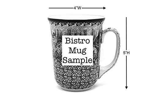 Polish Pottery Mug - 16 oz. Bistro - Silver Lace