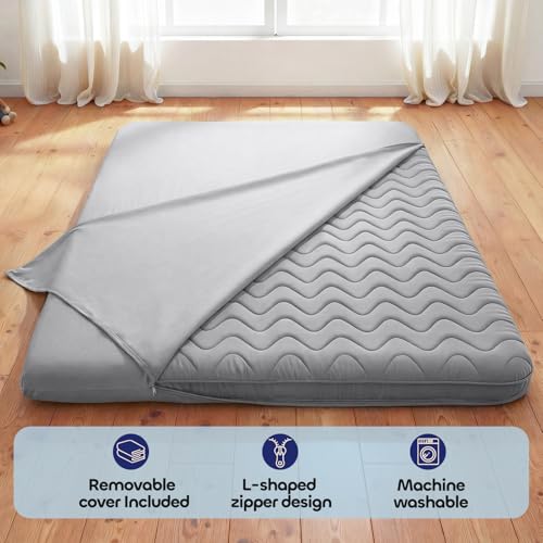 3.5-Inch Extra Firm Japanese Floor Mattress, Foldable 5-Layer Futon Bed