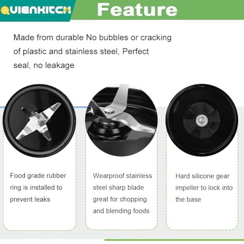 2-Pack Stainless Steel Cross Blender Blades for 250W Personal Blenders