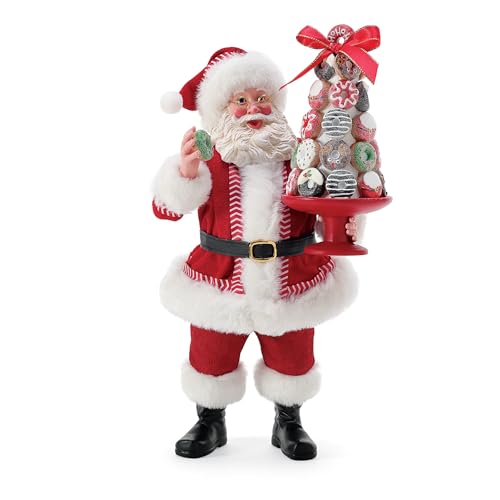 Possible Dreams Santa with Donut Tower Figurine, 12in - Handcrafted Holiday Decor