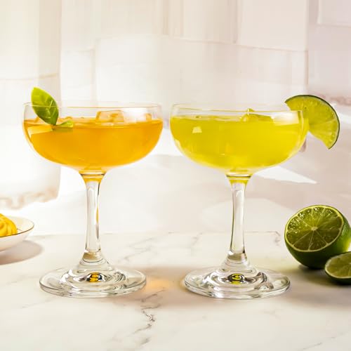 HAKEEMI 12 PCS Champagne Glasses Set - 7oz Crystal Coupe for Weddings & Parties