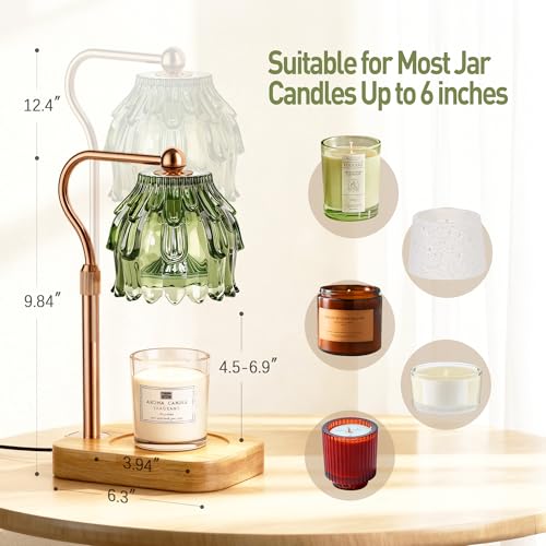 Candle Warmer Lamp with Timer & Adjustable Height - Flameless Wax Melter for Home Decor