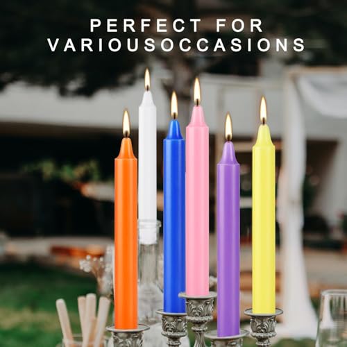 40-Pack Multi-Colored Spell Chime Taper Candles - 4 Inch (10 Colors)