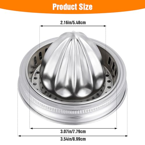 4-Pack Stainless Steel Mason Jar Juicer Lids for Wide Mouth Jars