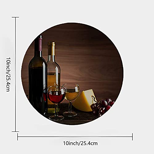 10-Inch Decorative Ceramic Plate with Display Stand - Wine Bottle Theme