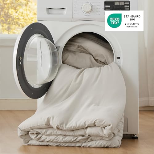 Bedsure King Comforter Set Beige Soft Prewashed All-Season Bedding