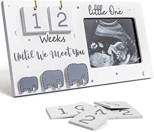 Ultrasound Sonogram Picture Frame with Baby Countdown Weeks - Pregnancy Gift