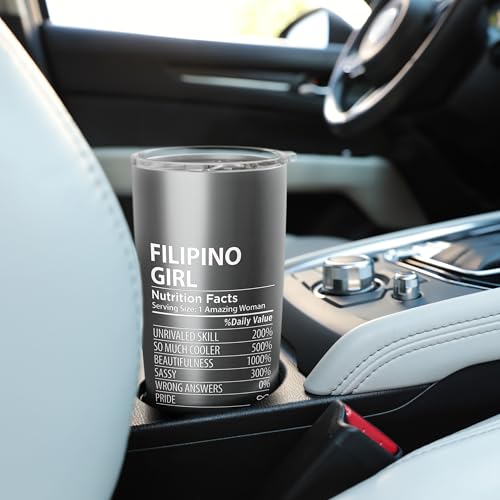 Filipino Girl 20oz Brushed Steel Insulated Tumbler - Philippines Pride Gift
