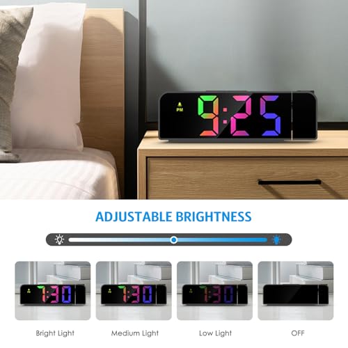 7.9-Inch LED Projection Alarm Clock with Ceiling Time Display