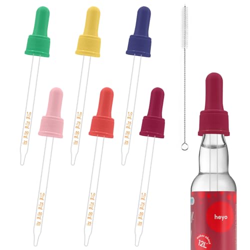 Glass Dropper Pipettes for Flavor Drops, 6-Piece Set with Accurate Scale