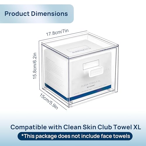 Vtopmart Disposable Facial Towels Holder - Clear Acrylic Storage Drawer for XL Towels, Model 1