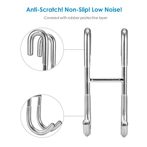 Stainless Steel Over-the-Door Shower Hooks for Frameless Glass, 2-Pack