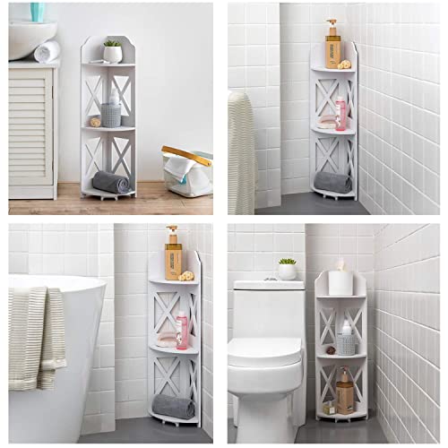 3-Tier Small Corner Shelf for Bathroom and Home Storage Organizer