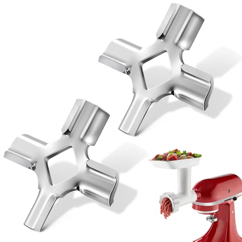 2-Pack Stainless Steel Meat Grinder Blades for Food Grinder Attachments