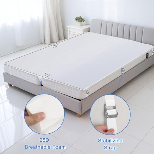 3-in-1 Bed Bridge Twin to King Converter with Fitted Sheet - 78" x 75"