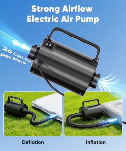 Electric Air Pump with Hose for Inflatables - 320W Inflator & Deflator