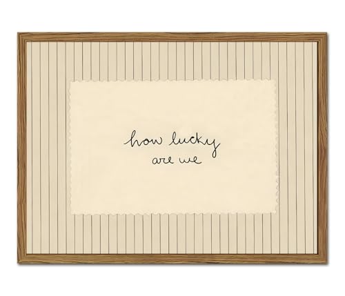 How Lucky Are We Wall Art Trendy Preppy Quote Canvas Print 12x16 Inch Wood Framed