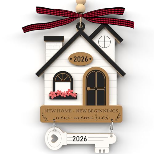 2026 New Home Wooden Ornament with Key Design Keepsake Gift