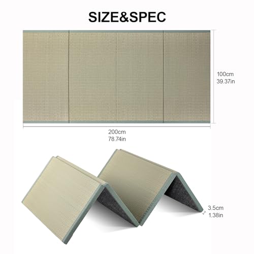 Japanese Tatami Floor Mattress, Foldable Rush Grass Sleeping Mat