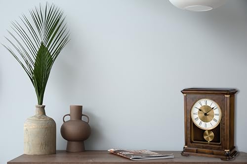 Vanderbilt Mantel Clock with Harmonic Chimes and Warm Walnut Finish