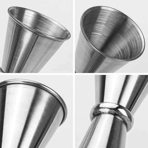 3 Pcs Double-Ended Stainless Steel Jiggers for Bartending, 1 oz & 2 oz Measuring Cups – Tbestmax