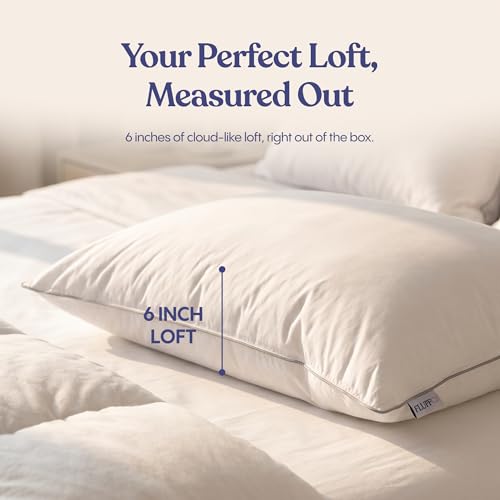Queen Size Down Alternative Bed Pillow - Soft Cotton Shell