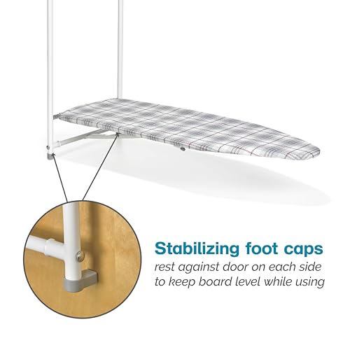Over-the-Door Ironing Board with Cotton Cover and Pad - 42 x 14 Inch