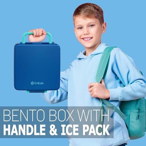 Bento Lunch Box for Kids with Built-in Ice Pack - 4 Compartment Leak Proof