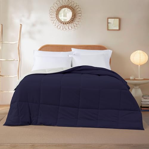 Modern Threads Reversible Down Alternative Comforter - Twin, Navy/Silver