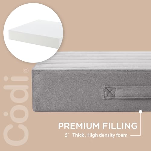 22-Inch Large Floor Pillows Set of 2, Thick High-Density Foam Cushions