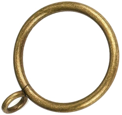 40 Pcs Antique Brass Curtain Rings with Clips - 2 Inch Heavy Duty Metal