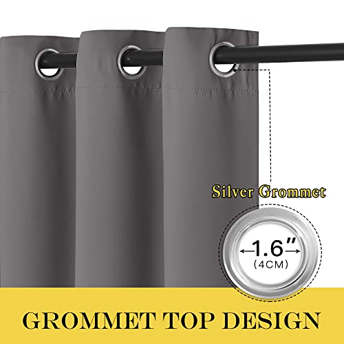 Grey Blackout Patio Door Curtain Panel - Thermal Insulated Grommet (100" x 84")