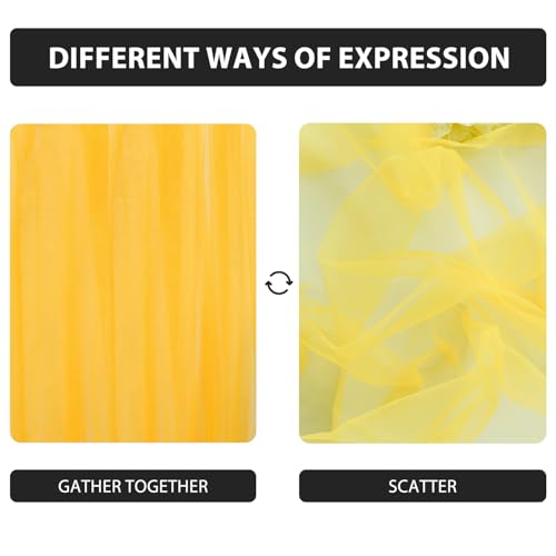 Yellow Gauze Table Runner 120 Inch Long, Sheer Polyester Dining Table Decor