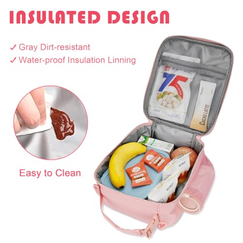 Kids Initial Insulated Lunch Bag - Reusable Leak-Proof Lunch Box for Girls