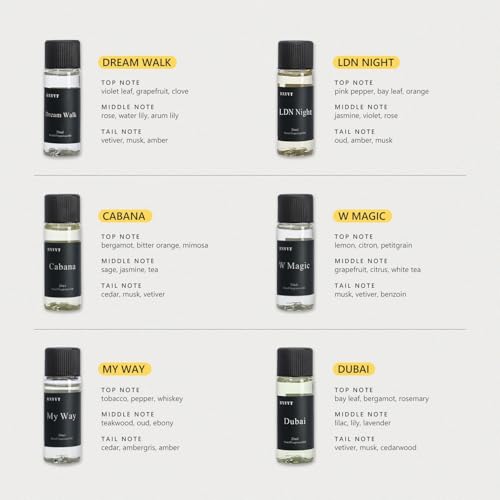 Luxury Fragrance Oil Set, 6 Premium Aromatherapy Scents for Home Diffusers