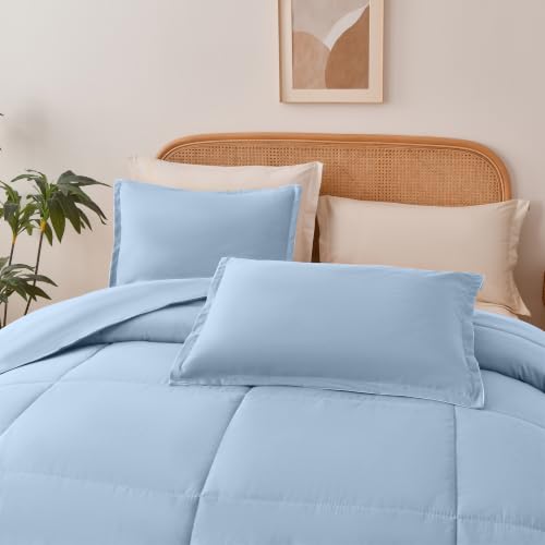 Lightweight Summer Comforter - Sky Blue Twin, 90x68 inches