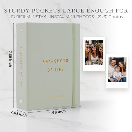 Linen Photo Album for 2x3-inch Instant Photos - Holds 240 Pictures