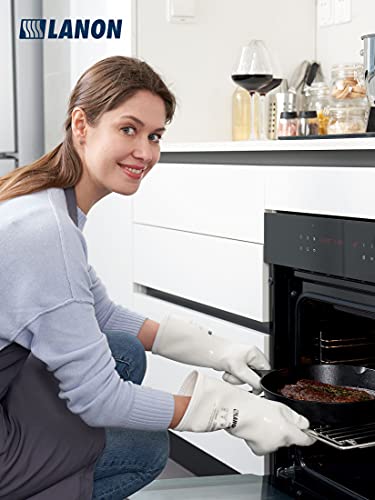 Liquid Silicone Oven Mitts, Heat Resistant Waterproof Cooking Gloves, Large