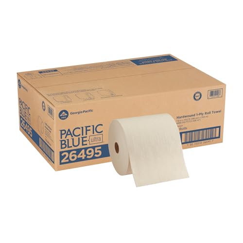 Commercial High-Capacity Recycled Paper Towel Rolls - 8" Brown, 6 Pack