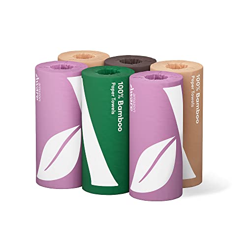 Eco-Friendly Bamboo Paper Towels - 2-Ply, 6 Rolls (900 Total Sheets)