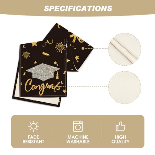 Artoid Mode Congrats Table Runner Diploma Cap 13 x 120 Inch - Graduation Decor