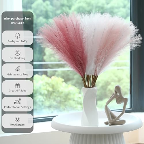 30pcs 24-Inch Artificial Faux Pampas Grass Set for Home Decor