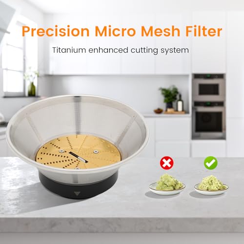 Mesh Filter Basket for Centrifugal Juicer, Titanium-Coated Blade Assembly