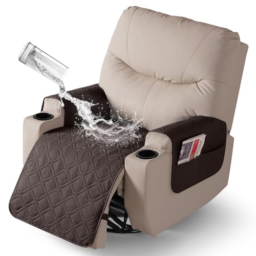 Waterproof Recliner Chair Cover with Utility Pockets, 22"