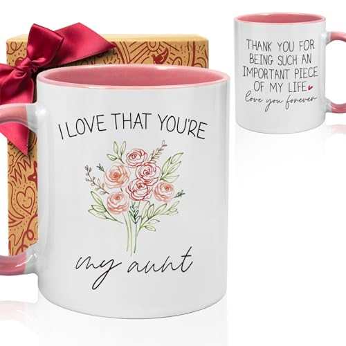 Personalized Aunt Coffee Mug Gift - I Love That You're My Aunt 11oz Ceramic Cup