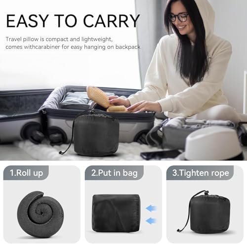 Memory Foam Travel Neck Pillow with 360° Support - Pigeon Grey