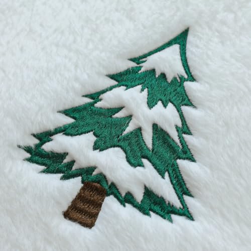 Artscope White Christmas Throw Pillow Covers 16x16 Set of 2 – Festive Embroidered Tree