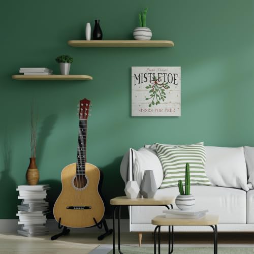 Stupell 24x24 Unframed Wrapped Canvas Wall Art - Mistletoe Holiday Christmas