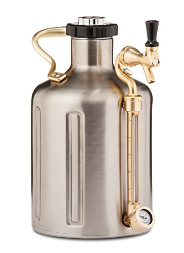 128 oz Stainless Steel Pressurized Beer Growler with CO2 Regulator